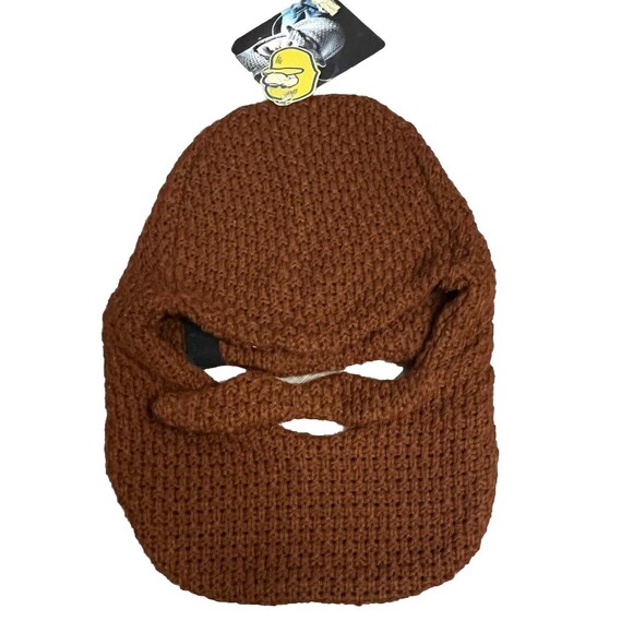 Beard Head Beanie NWT Brown Knit Face Warmer Mustache Wool Ski Mask Gag Gift OS - Picture 1 of 5